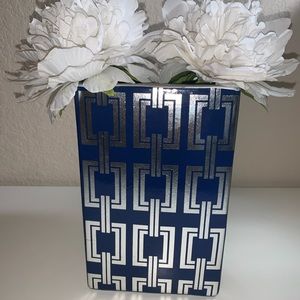 Blue and Silver Pattern Vase